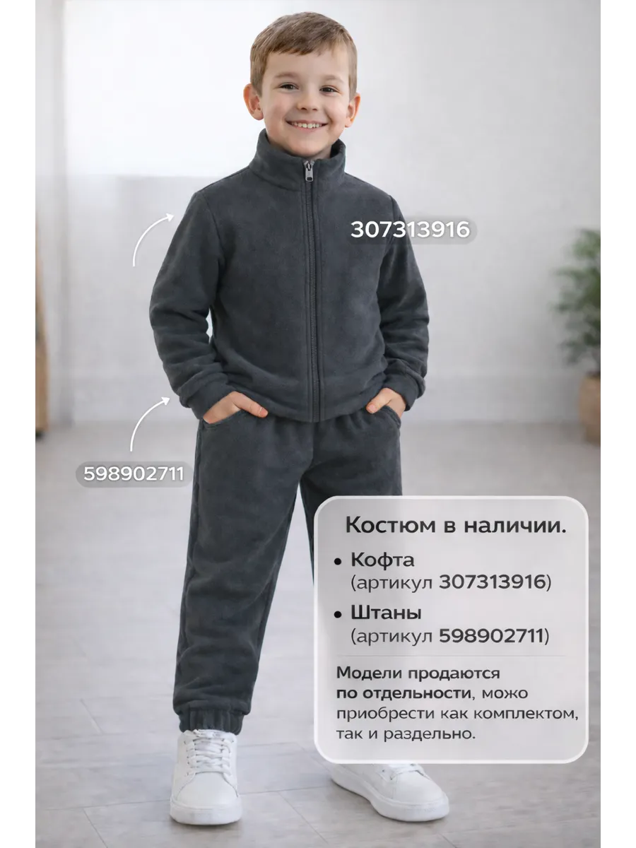 Штаны детские теплые из флиса